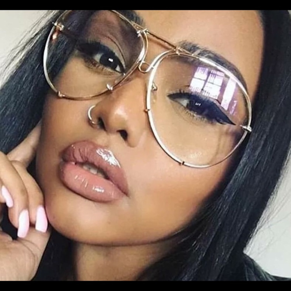 Gold frames light colored shades